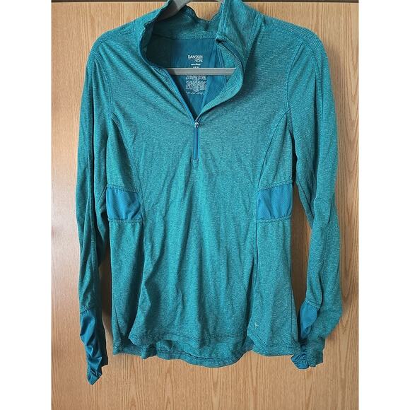 Women's Danskin Now Green Semi-fitted Long Sleeve Pullover Size Medium - Picture 2 of 6